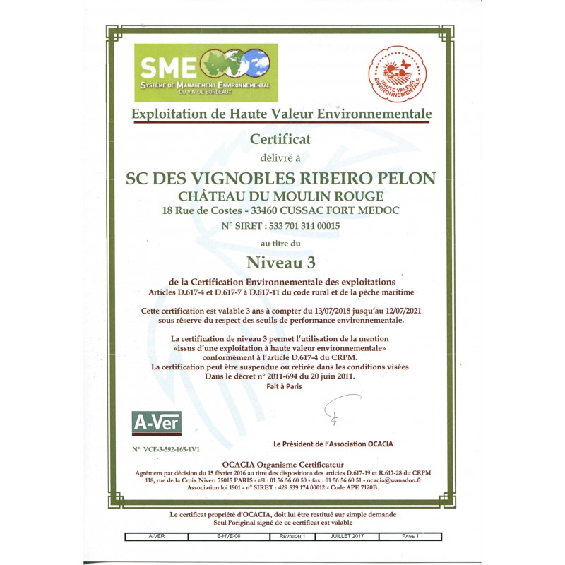 Château DU MOULIN ROUGE 2017