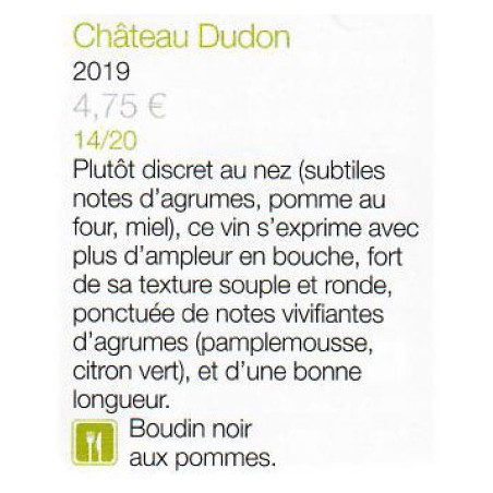 CH. DUDON Blanc 2019 CH. DUDON Blanc 2019