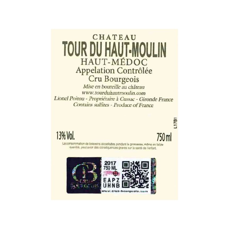 Château TOUR DU HAUT MOULIN 2017