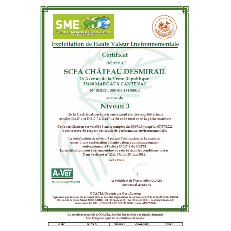 Château DESMIRAIL 2022