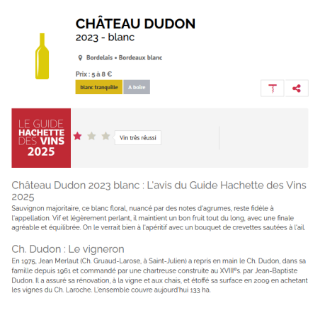 Château DUDON Blanc 2023