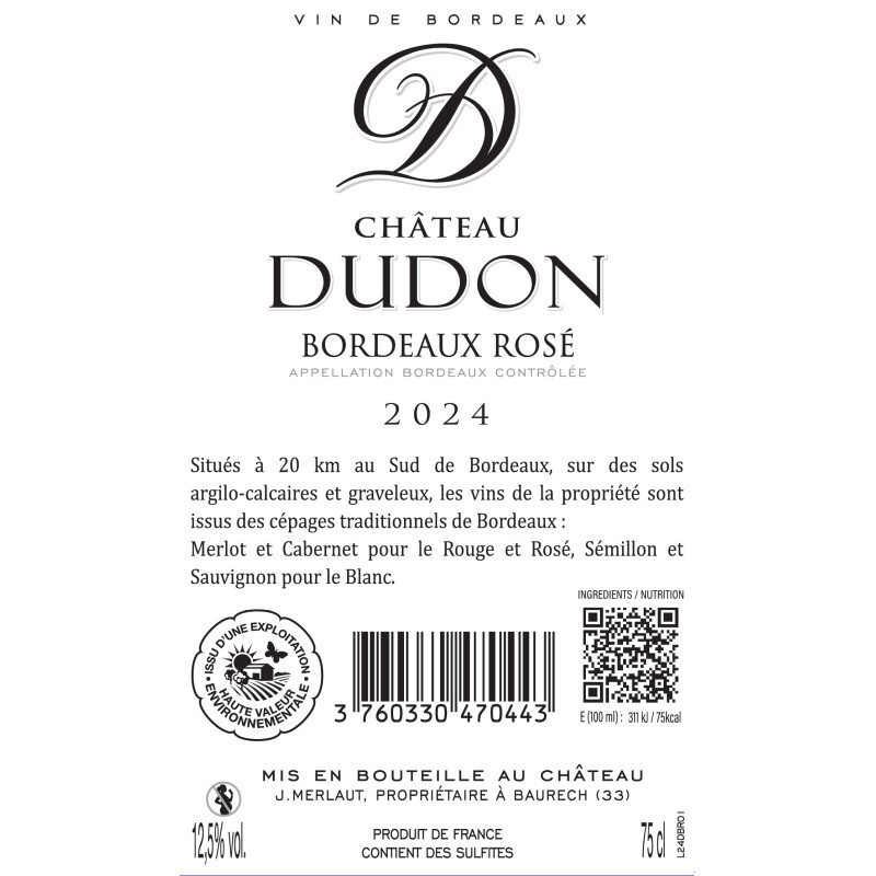 Château DUDON Rosé 2024
