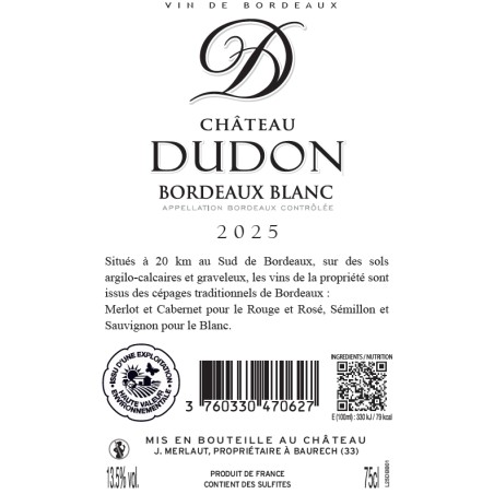 Château DUDON Blanc 2025